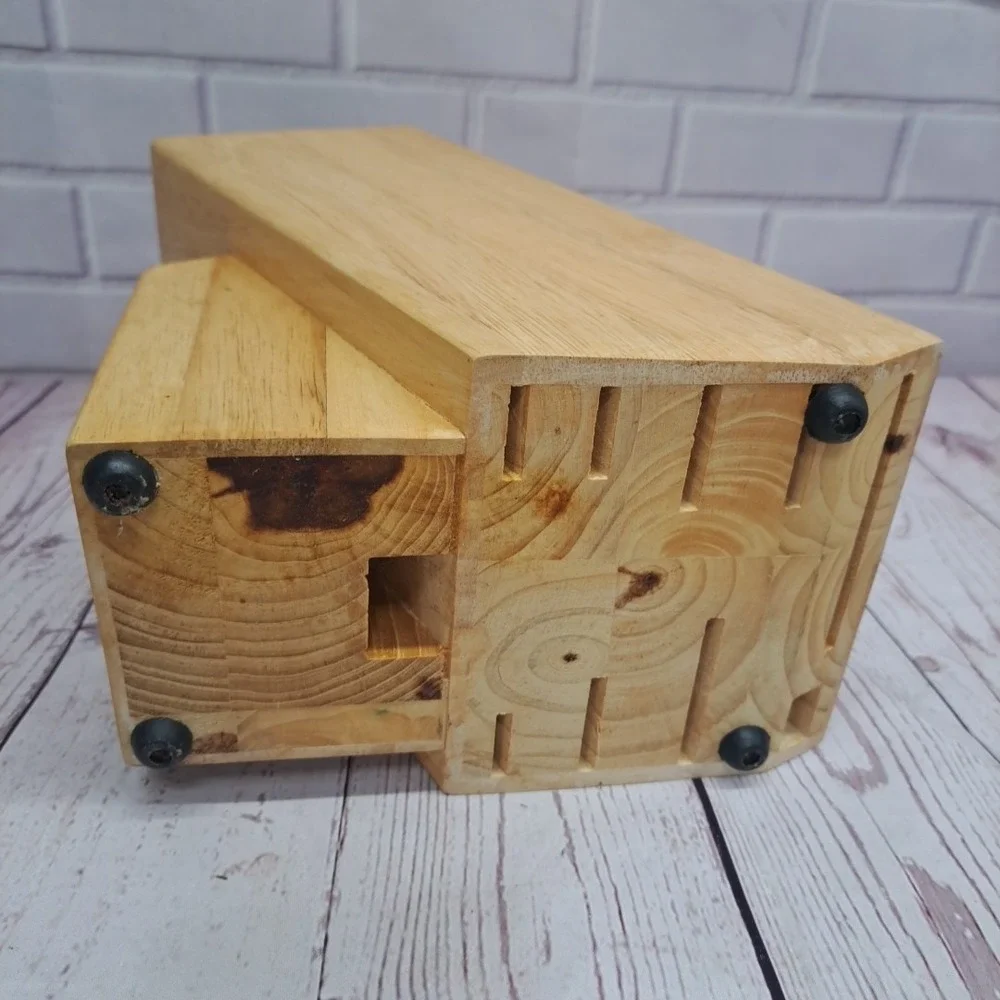 Harris Teeter Kitchen‎ Knife Block Wood Butcher Block Style 10 Slots 11